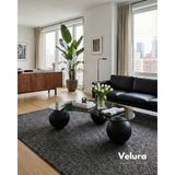 Velura Home & Living Modern Orta Sehpa & Top Sehpa Cam Sehpa & Küre Orta Sehpa - Siyah Top - Fasulye - Füme Cam - Siyah - Fasulye Füme