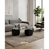 Velura Home & Living Modern Orta Sehpa & Top Sehpa Cam Sehpa & Küre Orta Sehpa - Siyah Zar - Fasulye - Şeffaf Cam - Siyah Zar - Fasulye Şeffaf