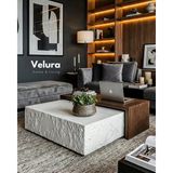 Velura Home & Living Nora Orta Sehpa - Beyaz Taş & Ceviz - Beyaz-Ceviz