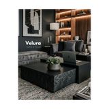 Velura Home & Living Nora Orta Sehpa - Siyah Taş & Siyah Ahşap