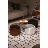 Velura Home & Living Orta Sehpa & Modern Küre Sehpa & Bohem Top Sehpa - Füme Cam 3 renk Zar