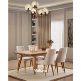 Velura Home & Living Pablo Yemek Odası Takımı (Yemek Masası + 4 Adet Sandalye) - Kahverengi
