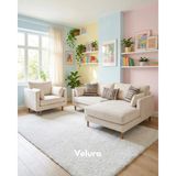 Velura Home & Living Pamela Koltuk Takımı - Köşe + Berjer - Krem Rengi