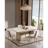 Velura Home & Living Rota Yemek Odası Takımı (Yemek Masası + 4 Adet Sandalye) - Krem