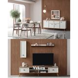 Velura Home & Living Sion Yemek Odası Takımı + Tv Ünitesi - Beyaz - Ahşap - 4