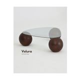 Velura Home & Living Top Sehpa & Küre Cam Orta Sehpa - Koyu Ceviz