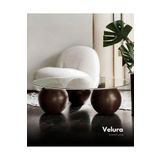 Velura Home & Living Top Sehpa & Küre Cam Orta Sehpa Şeffaf Yuvarlak Cam - Koyu Ceviz
