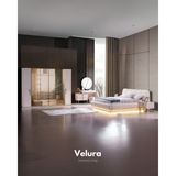 Velura Home & Living Tress Yatak Odası Takımı (6 Kapaklı Gardırop + Şifonyer + Komodin + Karyola) - Kırık Beyaz