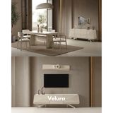 Velura Home & Living Vakko Yemek Odası Takımı - Krem (Tv Ünitesi Dahil) - Çok Renkli - 4 Sandalye