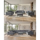 Velura Home & Living Zeri 3+3+3 Yataklı Puzzle Modüler U Köşe Koltuk Takımı & Puflu Köşe Takımı - Koyu Gri 106