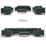 Velura Home & Living Zeri 3+3+3 Yataklı Puzzle Modüler U Köşe Koltuk Takımı & Puflu Köşe Takımı - Koyu Yeşil 125