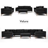 Velura Home & Living Zeri 3+3+3 Yataklı Puzzle Modüler U Köşe Koltuk Takımı & Puflu Köşe Takımı - Siyah 111