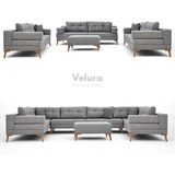 Velura Home & Living Zeri Modüler Yataklı 3 Adet Üçlü Kanepe & 3'lü Koltuk (3+3+3) - Açık Antrasit