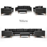 Velura Home & Living Zeri Modüler Yataklı 3 Adet Üçlü Kanepe & 3'lü Koltuk (3+3+3) - Antrasit