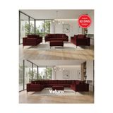 Velura Home & Living Zeri Modüler Yataklı 3 Adet Üçlü Kanepe & 3'lü Koltuk (3+3+3) - Bordo - 173