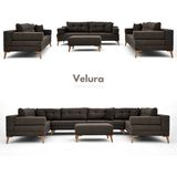 Velura Home & Living Zeri Modüler Yataklı 3 Adet Üçlü Kanepe & 3'lü Koltuk (3+3+3) - Koyu Kahve