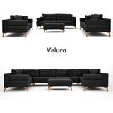 Velura Home & Living Zeri Modüler Yataklı 3 Adet Üçlü Kanepe & 3'lü Koltuk (3+3+3) - Siyah