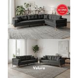 Velura Home & Living Zeri (Pufsuz) Yataklı Puzzle Modüler Köşe Koltuk Takımı & Köşe Takımı - Antrasit - 110 - Zeri Köşe Takımı - Pufsuz