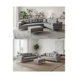 Velura Home & Living Zeri Yataklı Puzzle Modüler Köşe Koltuk Takımı & Köşe Takımı - Gri - 104