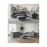 Velura Home & Living Zeri Yataklı Puzzle Modüler Köşe Koltuk Takımı & Köşe Takımı - Koyu Gri - 106