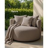 Velura Home Miz Berjer ve Puf ve Armut ve Tekli Koltuk ve Dinlenme Koltuğu - Kahve Kahverengi