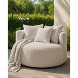 Velura Home Miz Berjer ve Puf ve Armut ve Tekli Koltuk ve Dinlenme Koltuğu - Krem