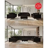 Velura Home Zeri 3+3+3 Yataklı Puzzle Modüler U Köşe Koltuk Takımı ve Puflu Köşe Takımı - Koyu Kahve 169 Kahverengi