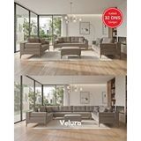 Velura Home Zeri Modüler Yataklı 3 Adet Üçlü Kanepe ve 3'lü Koltuk (3+3+3) - Sütlü Kahve Kahverengi