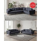 Velura Home Zeri (pufsuz) Yataklı Puzzle Modüler Köşe Koltuk Takımı ve Köşe Takımı - Koyu Mavi - 118 Lacivert