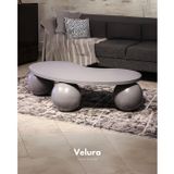 Velura Küre Ahşap Orta Sehpa - Gri Top