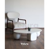 Velura Küre Ahşap Orta Sehpa - Zar & Beyaz