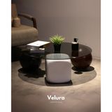 Velura Küre Orta Sehpa - 1 Siyah Top & 1Ceviz Top & 1 Beyaz Zar - Yuvarlak - Füme Cam