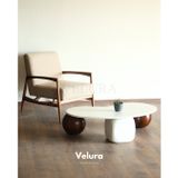 Velura Küre Orta Sehpa - 2 Ceviz Top & 1 Beyaz Zar - Fasulye - Beyaz Mdf