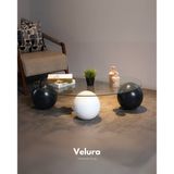 Velura Küre Orta Sehpa - 2 Siyah Top & 1 Beyaz Top - Fasulye - Seffaf Cam