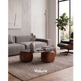 Velura Küre Orta Sehpa - Ceviz Zar - Fasulye - Füme Cam