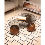 Velura Küre Orta Sehpa - Dragon (Ceviz) - Fasulye - Füme Cam