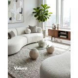 Velura Küre Orta Sehpa - Natural - Fasulye - Şeffaf Cam