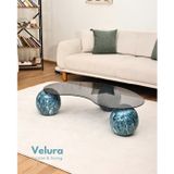Velura Küre Orta Sehpa - Ocean - Fasulye - Füme Cam