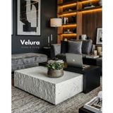 Velura Nora Orta Sehpa - Siyah Taş & Beyaz Ahşap