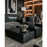Velura Nora Orta Sehpa - Siyah Taş & Siyah Ahşap