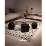 Velura Zaro Düz Siyah Sehpa - Füme Cam