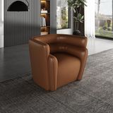 Veluxe Home & Living'den Freco Italyan Deri Modern Berjer Hakiki Deri Berjer Modelleri - Kahverengi