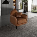 Veluxe Home & Living'den Nova Italyan Deri Modern Koltuk Hakiki Deri Berjer Modelleri - Kahverengi