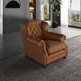 Veluxe Home & Living'den Zio Italyan Deri Berjer Hakiki Deri Berjer Modelleri - Kahverengi