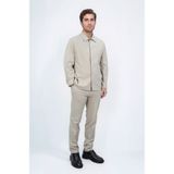 Velvarde Comfort Fit Bi-Strech Hafif Dokulu Bej Astarsız Gömlek Ceket - XL