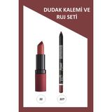 Velvet Matte No:22 Ruj & Emily NO:227 Dudak Kalemi Seti - çok renkli