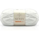 Velvet Slim El Örgü Ipi Battaniye Ipi Kazak Ipi Amigurumi Ipliği Bebek Battaniye Ipi Kadife Ip Amigurumi Ip - Beyaz