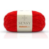 Velvet Slim El Örgü Ipi Battaniye Ipi Kazak Ipi Amigurumi Ipliği Bebek Battaniye Ipi Kadife Ip Amigurumi Ip - Kırmızı