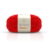Velvet Slim El Örgü Kazak Ipi Bebek Battaniye Kadife Amigurumi İp (Kırmızı)