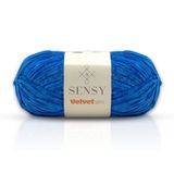 Velvet Slim El Örgü Kazak Ipi Bebek Battaniye Kadife Amigurumi İp (Saks Mavisi)
